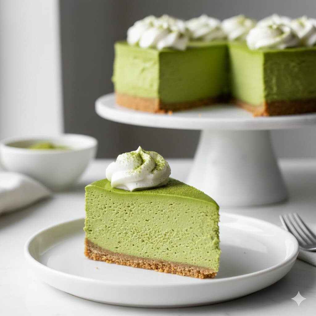No-Bake Matcha Cheesecake